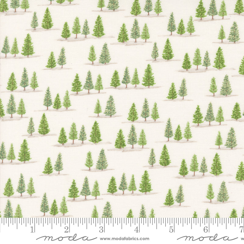 On Lake Time Cloud White Tiny Trees Yardage by Deb Strain for Moda Fabrics