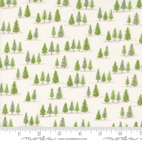 On Lake Time Cloud White Tiny Trees Yardage by Deb Strain for Moda Fabrics