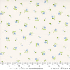 On Lake Time Cloud White Flowers on Shore Yardage by Deb Strain for Moda Fabrics