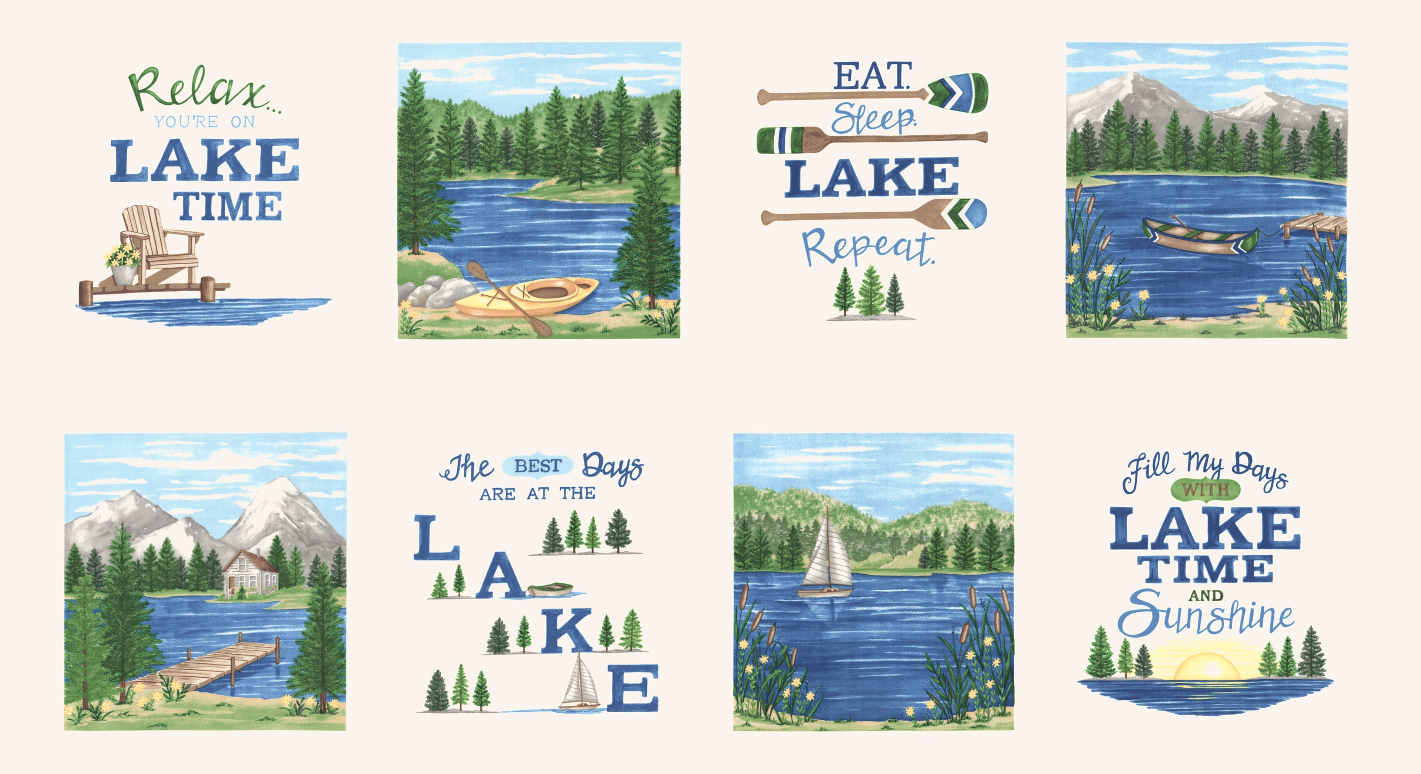 On Lake Time Fat Quarter Bundle by Deb Strain for Moda Fabrics