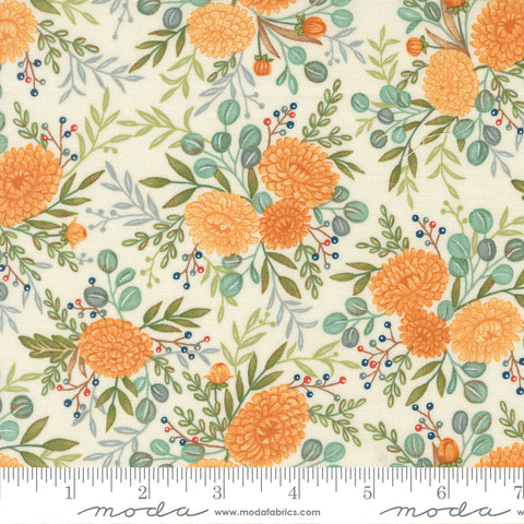 I Love Fall Most Of All Warm White Fall Floral Yardage by Deb Strain for Moda Fabrics