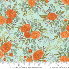 I Love Fall Most Of All Aqua Fall Floral Yardage by Deb Strain for Moda Fabrics