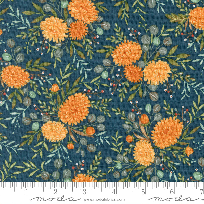 I Love Fall Most Of All Harvest Night Fall Floral Yardage by Deb Strain for Moda Fabrics
