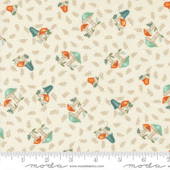 I Love Fall Most Of All Warm White Mushrooms All Over Yardage by Deb Strain for Moda Fabrics