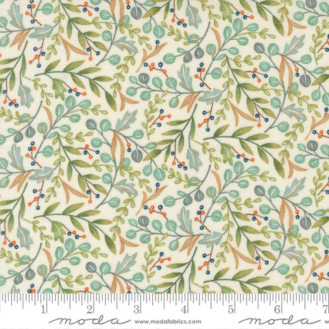 I Love Fall Most Of All Warm White Fall Foliage Yardage by Deb Strain for Moda Fabrics