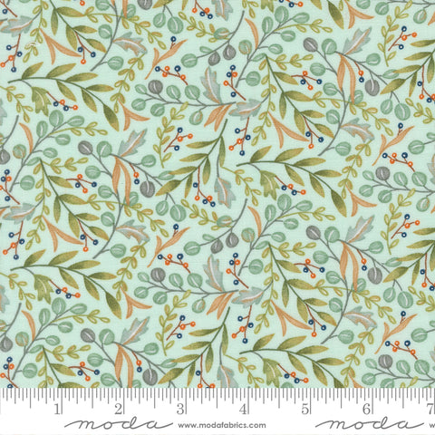 I Love Fall Most Of All Aqua Fall Foliage Yardage by Deb Strain for Moda Fabrics
