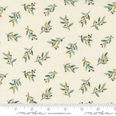 I Love Fall Most Of All Warm White Fall Leaves & Berries Yardage by Deb Strain for Moda Fabrics