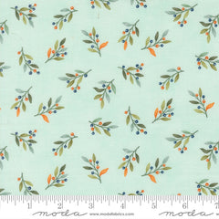 I Love Fall Most Of All Aqua Fall Leaves & Berries Yardage by Deb Strain for Moda Fabrics