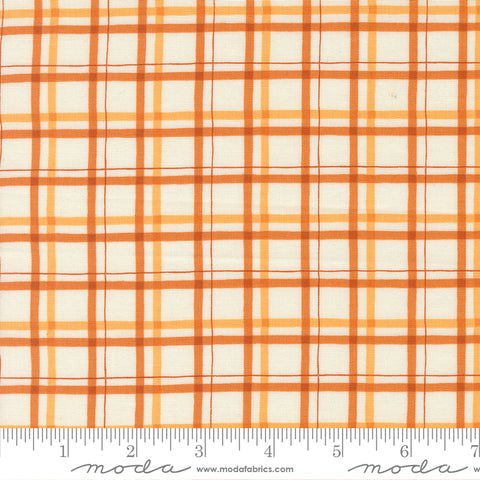 I Love Fall Most Of All Light Pumpkin Fall Plaid Yardage by Deb Strain for Moda Fabrics