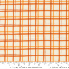 I Love Fall Most Of All Light Pumpkin Fall Plaid Yardage by Deb Strain for Moda Fabrics