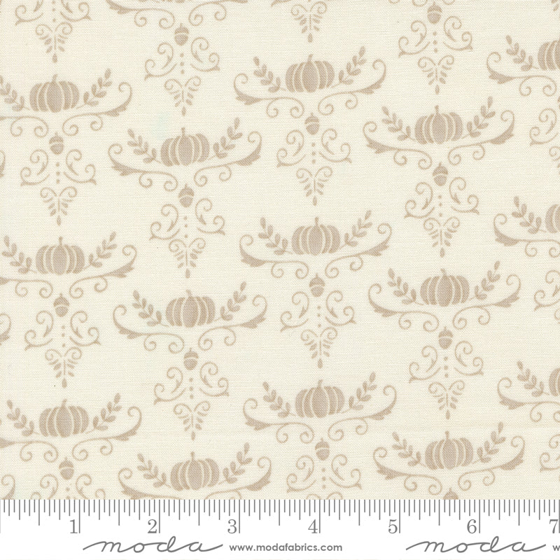 I Love Fall Most Of All Warm White Pumpkins and Vines Yardage by Deb Strain for Moda Fabrics