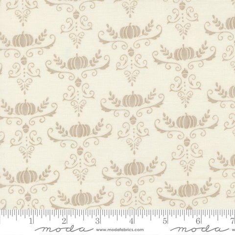 I Love Fall Most Of All Warm White Pumpkins and Vines Yardage by Deb Strain for Moda Fabrics
