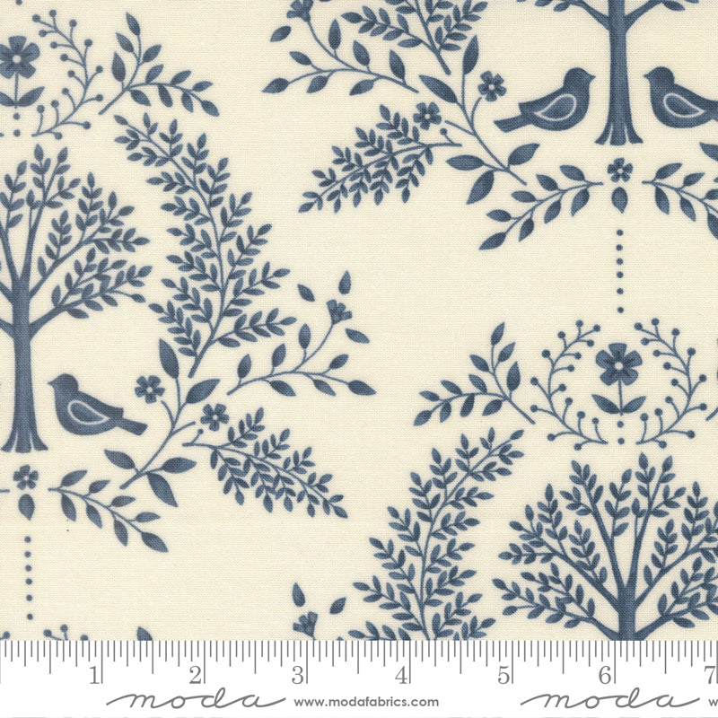 Family Tree Warm White Family Tree Damask Yardage by Deb Strain for Moda Fabrics