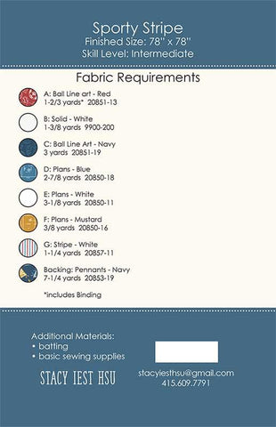Sporty Stripe Quilt Pattern by Stacy Iest Hsu