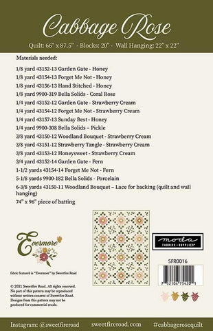 Cabbage Rose Quilt Pattern by Sweetfire Road
