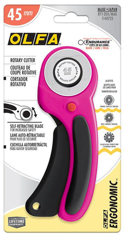 45MM Ergonomic Rotary Magenta Cutter by Olfa