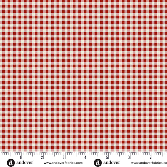 Cozy House Garnet Gingham Yardage by Judy Jarvi for Andover Fabrics