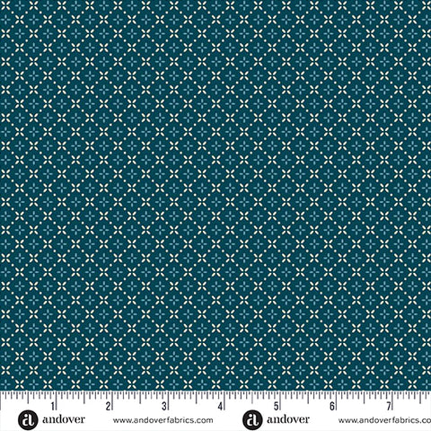 Cozy House Midnight Grandma's Stitches Yardage by Judy Jarvi for Andover Fabrics