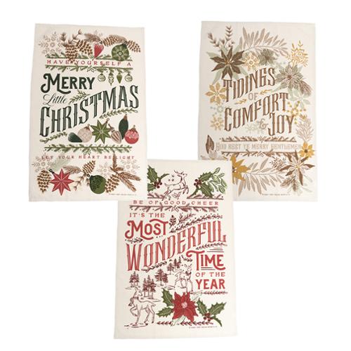 Old World Yuletide Tea Towels by Fancy That Design House for Moda Fabrics