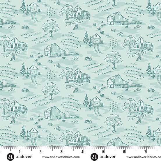 Heartland Cloud Little Toile Yardage by Judy Jarvi for Andover Fabrics