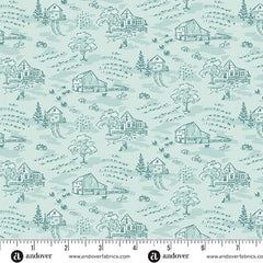 Heartland Cloud Little Toile Yardage by Judy Jarvi for Andover Fabrics