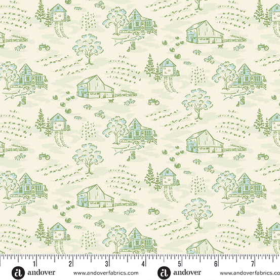 Heartland Cream Little Toile Yardage by Judy Jarvi for Andover Fabrics