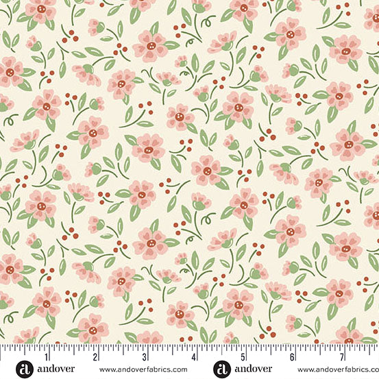 Heartland Azalea In Bloom Yardage by Judy Jarvi for Andover Fabrics