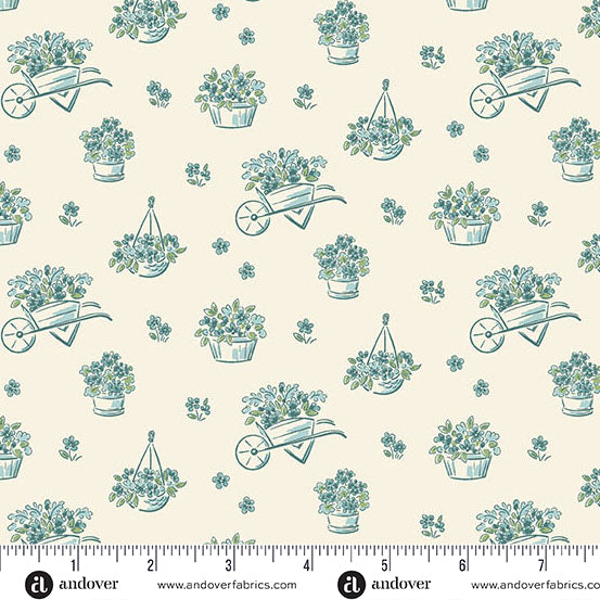 Heartland Cream Dianne's Flowers Yardage by Judy Jarvi for Andover Fabrics