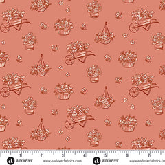 Heartland Clay Dianne's Flowers Yardage by Judy Jarvi for Andover Fabrics