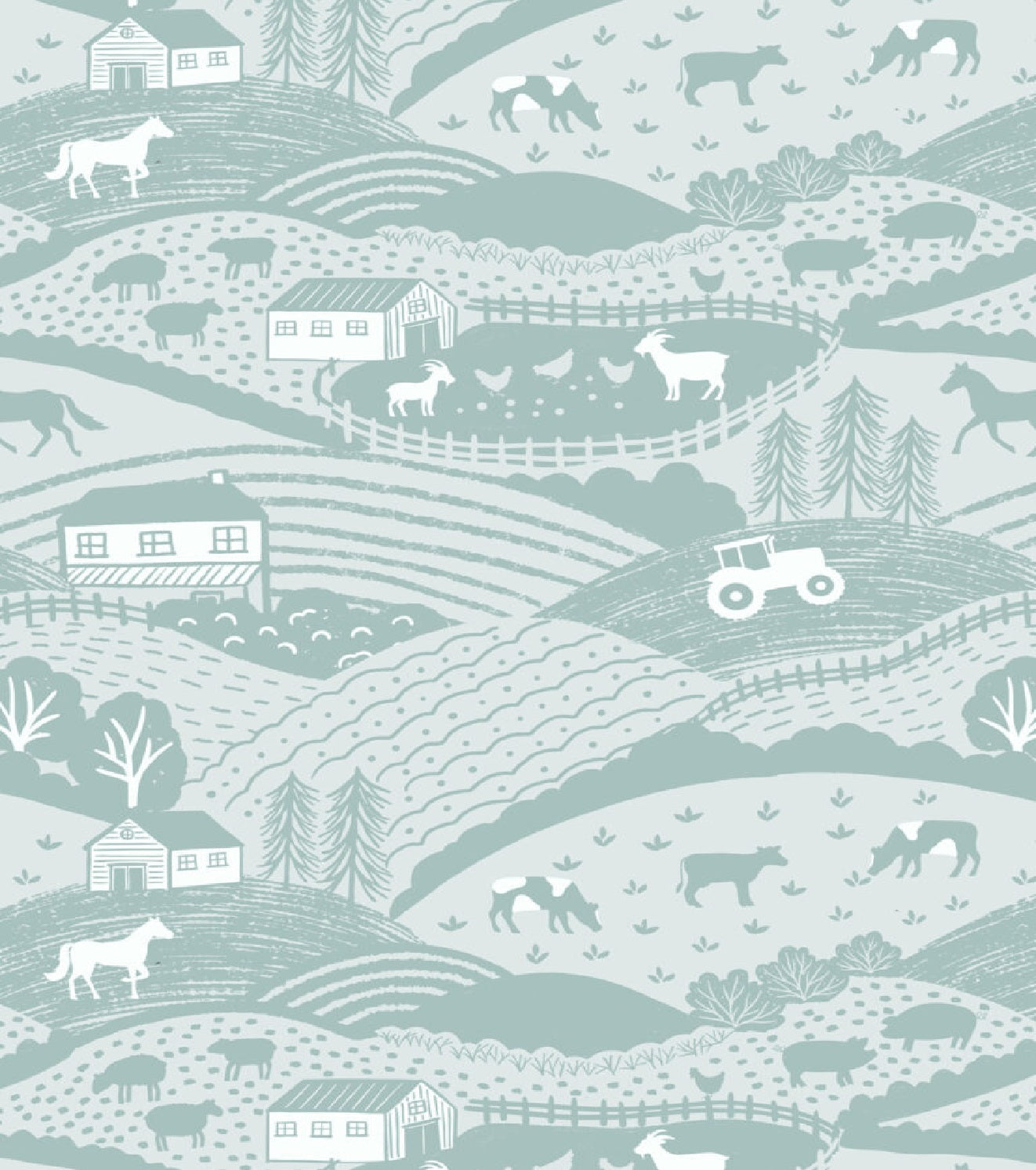 Country Croft Duck Egg Croft Yardage by Lewis & Irene Fabrics