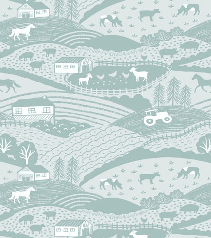 Country Croft Duck Egg Croft Yardage by Lewis & Irene Fabrics