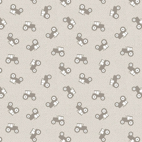 Country Croft Mink Tractors Yardage by Lewis & Irene Fabrics