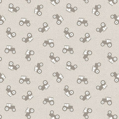 Country Croft Mink Tractors Yardage by Lewis & Irene Fabrics