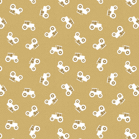Country Croft Honey Tractors Yardage by Lewis & Irene Fabrics