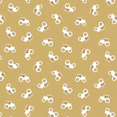 Country Croft Honey Tractors Yardage by Lewis & Irene Fabrics