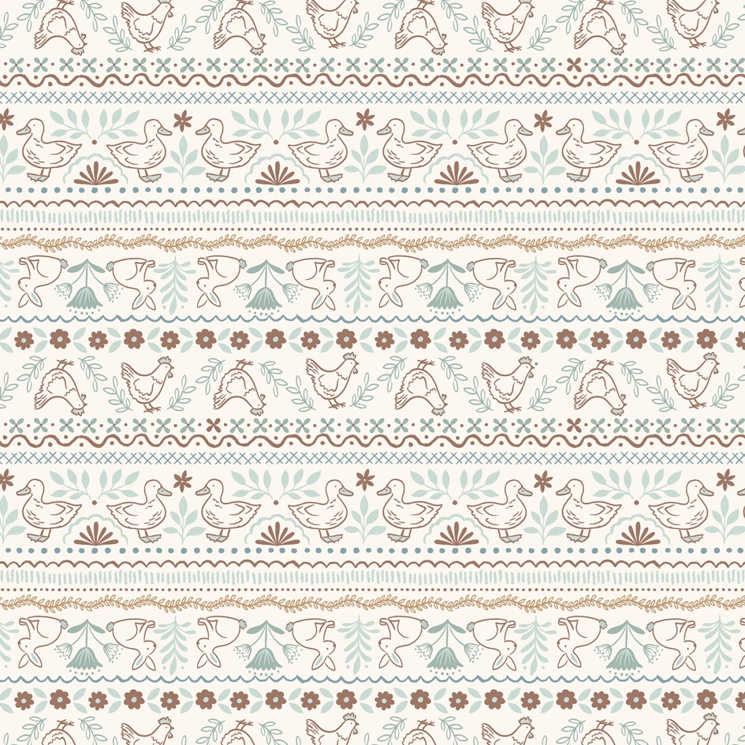 Country Croft Cream Farm Friends Yardage by Lewis & Irene Fabrics