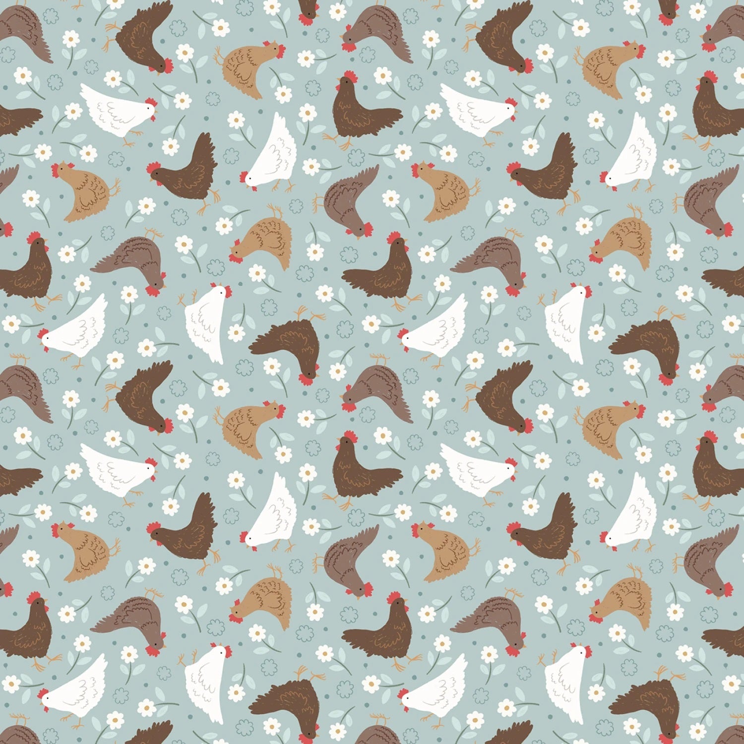 Country Croft Blue Hens Yardage by Lewis & Irene Fabrics