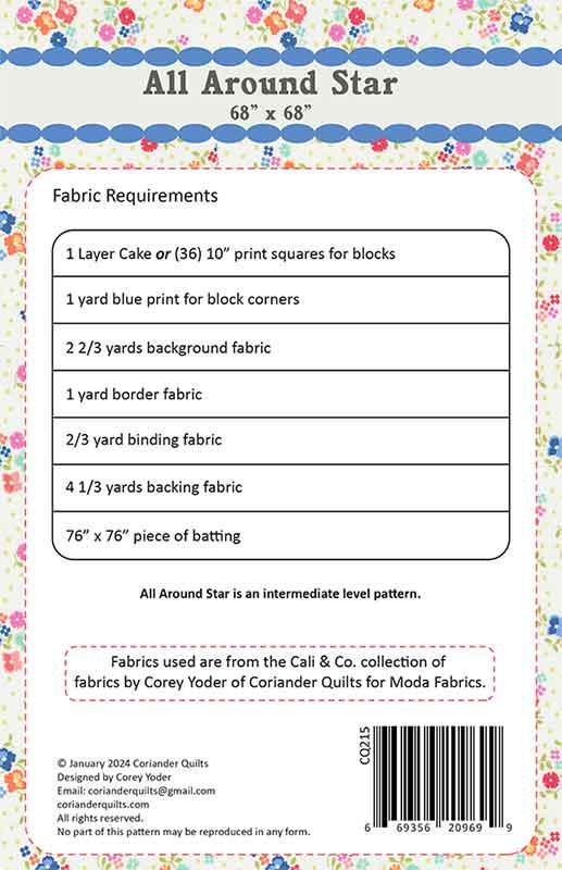 All Around Star Quilt Pattern by Coriander Quilts