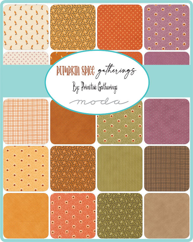 Pumpkin Spice Gatherings Fat Quarter Bundle by Primitive Gatherings for Moda Fabrics