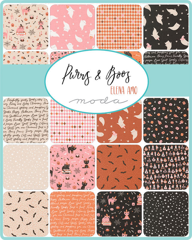 PREORDER Purrs & Boos Layer Cake by Elena Amo for Moda Fabrics