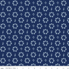 Simply Country Navy Wreaths Yardage by Tasha Noel for Riley Blake Designs