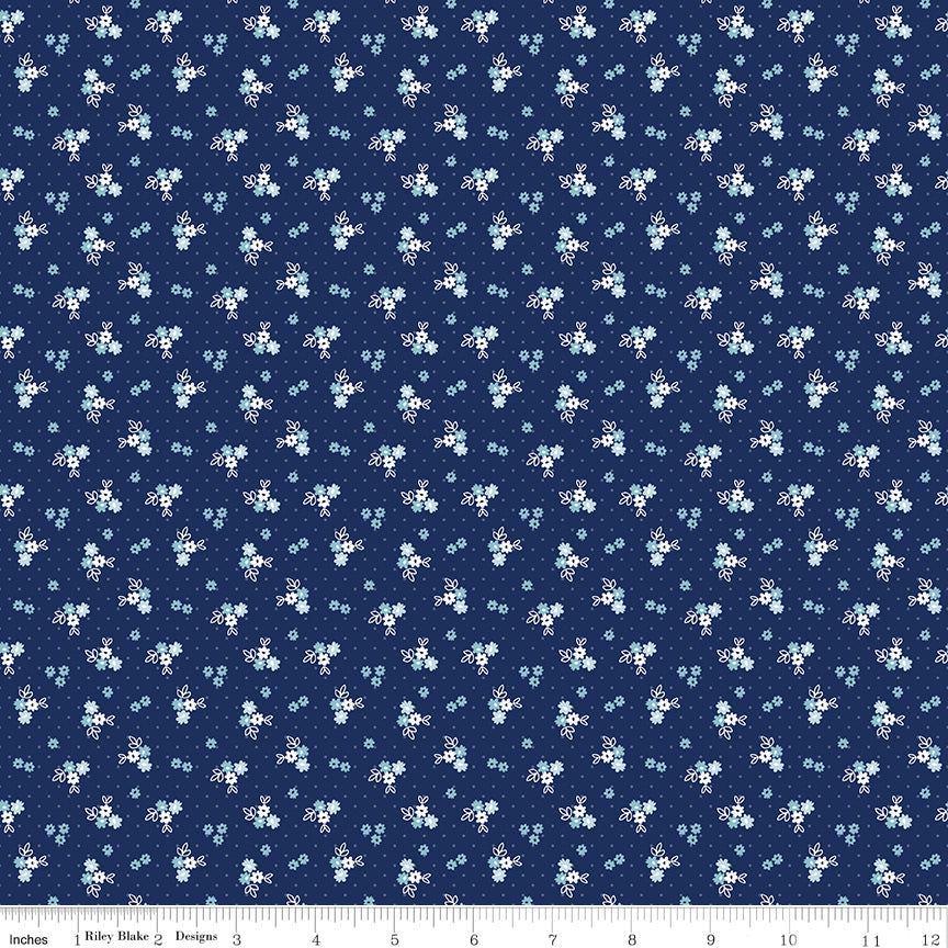Simply Country Navy Floral Yardage by Tasha Noel for Riley Blake Designs