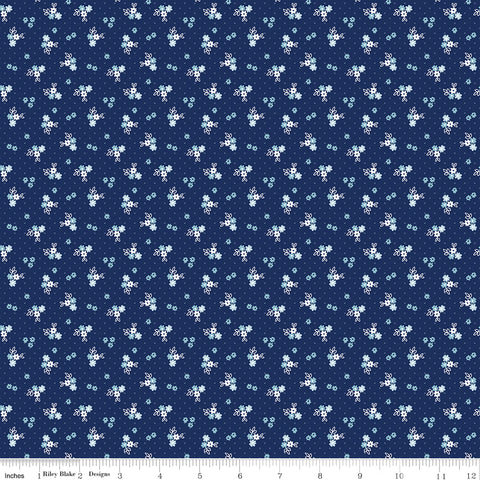 Simply Country Navy Floral Yardage by Tasha Noel for Riley Blake Designs