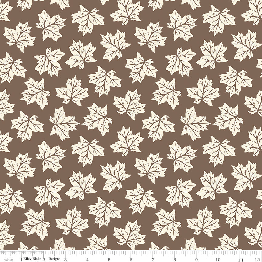 Shades Of Autumn Brown Leaves Yardage by My Mind's Eye for Riley Blake Designs