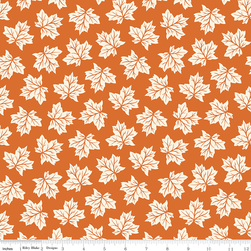 Shades Of Autumn Orange Leaves Yardage by My Mind's Eye for Riley Blake Designs