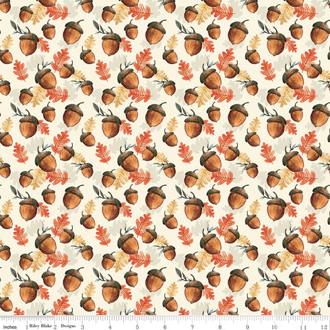 Shades Of Autumn Cream Acorns Yardage by My Mind's Eye for Riley Blake Designs
