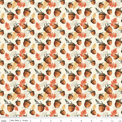 Shades Of Autumn Cream Acorns Yardage by My Mind's Eye for Riley Blake Designs