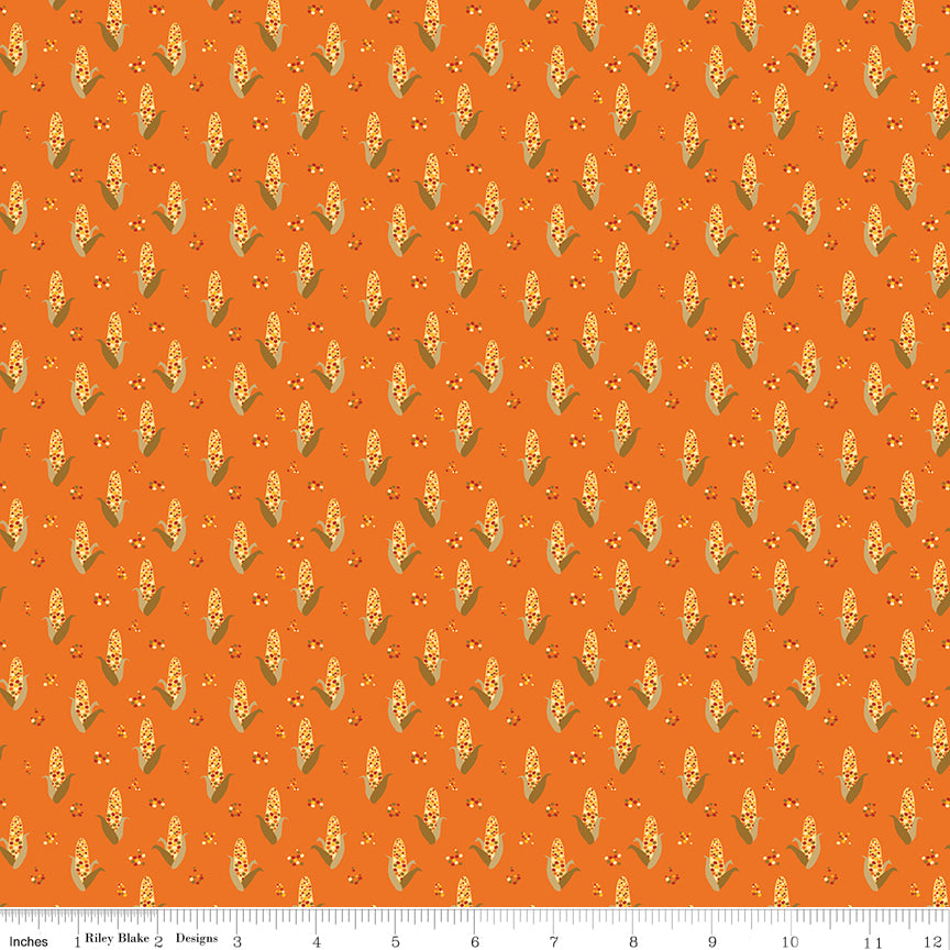 Fall's In Town Orange Corn Yardage by Sandy Gervais for Riley Blake Designs