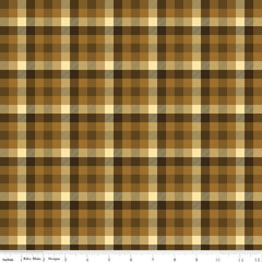 Fall's In Town Brown Checked Yardage by Sandy Gervais for Riley Blake Designs
