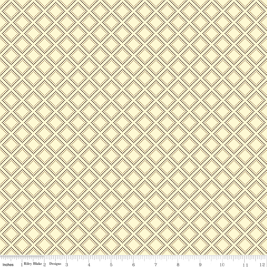 Fall's In Town Cream Grid Yardage by Sandy Gervais for Riley Blake Designs